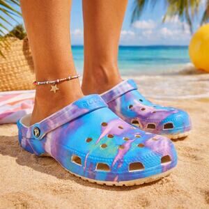 Crocs M8 W10 Classic Out Of This WorldII cg 206868-90H Purple Blue Green NWT